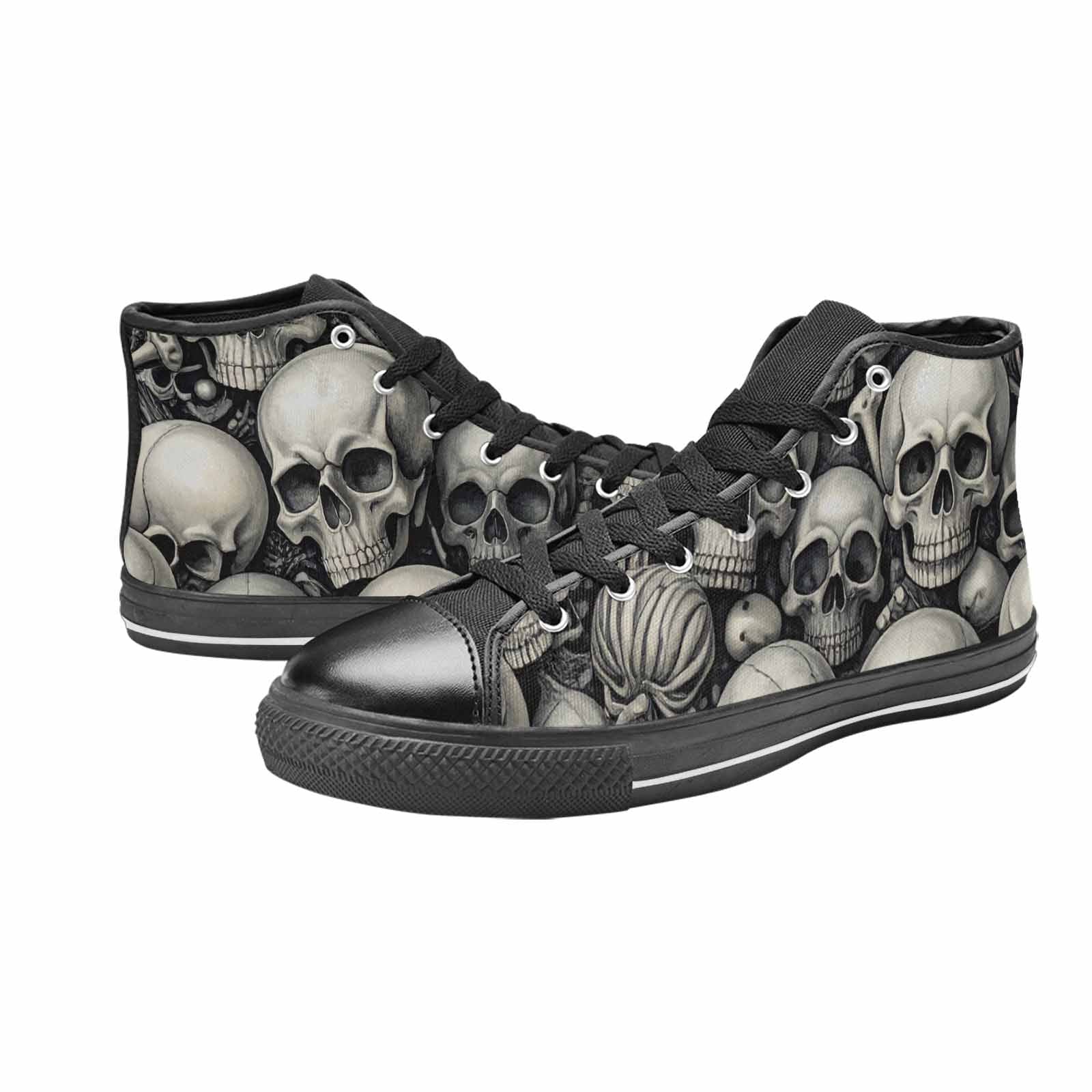 WOMEN'S Skulls - Classic High Top Canvas Surreal Custom Shoes