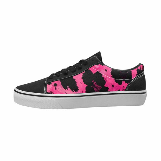 WOMEN'S Leopard Black & Pink Ink Canvas Artist-designed Vibrant Chaos Custom Shoes