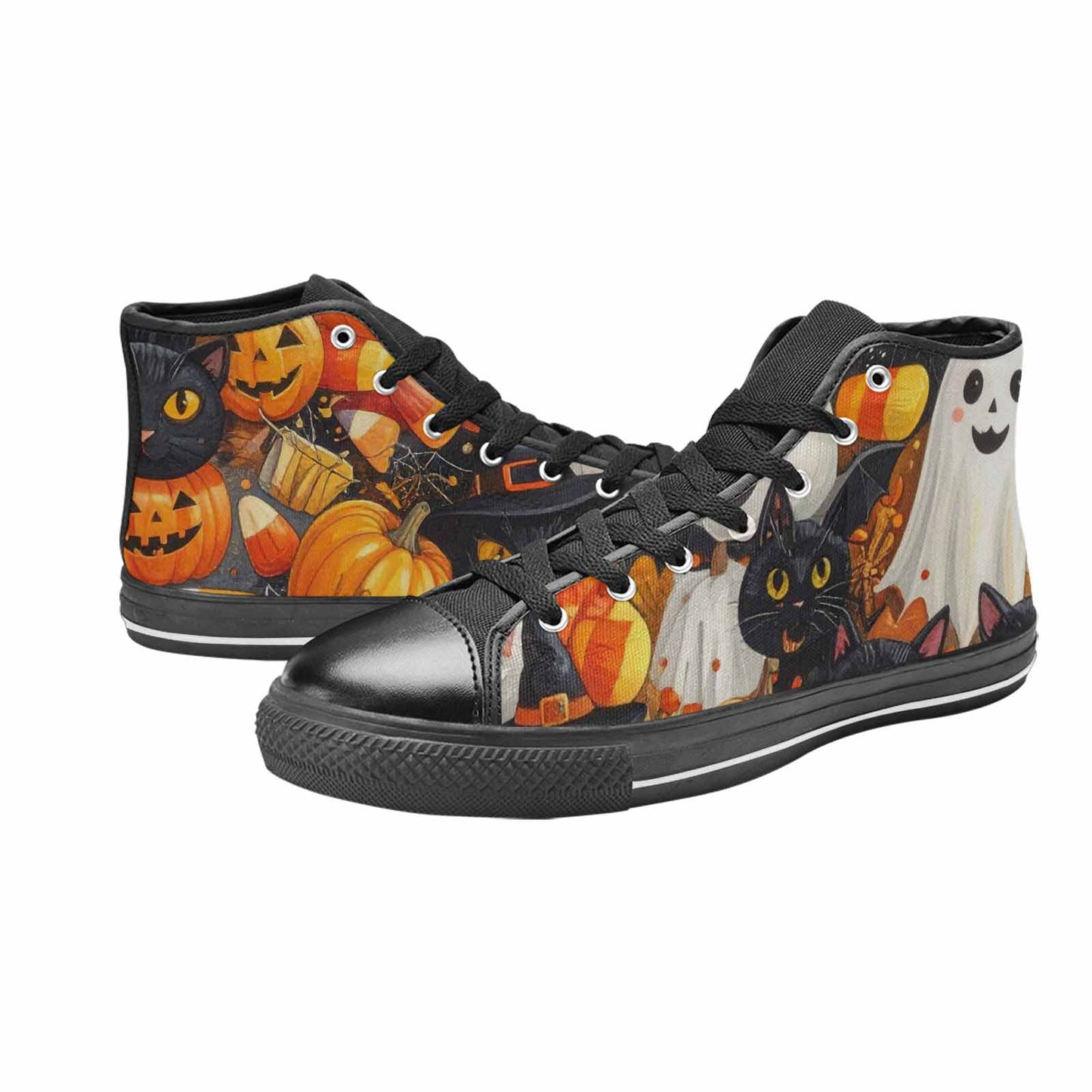 MEN'S Halloween High Top Canvas Wallpaper Art Custom Shoes