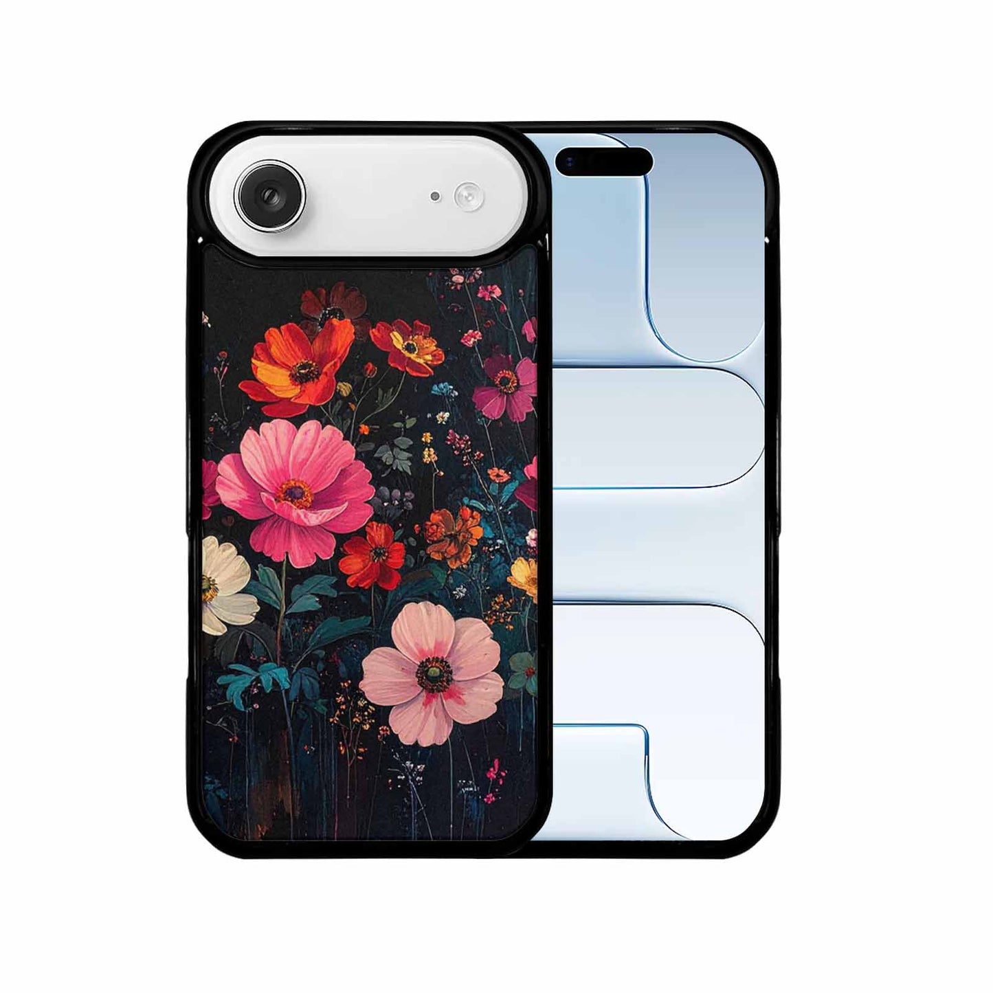 iPhone 17 Air Case — Shadowy Glitch Floral Pattern Hundreds Floral, Unique Phone Case Design