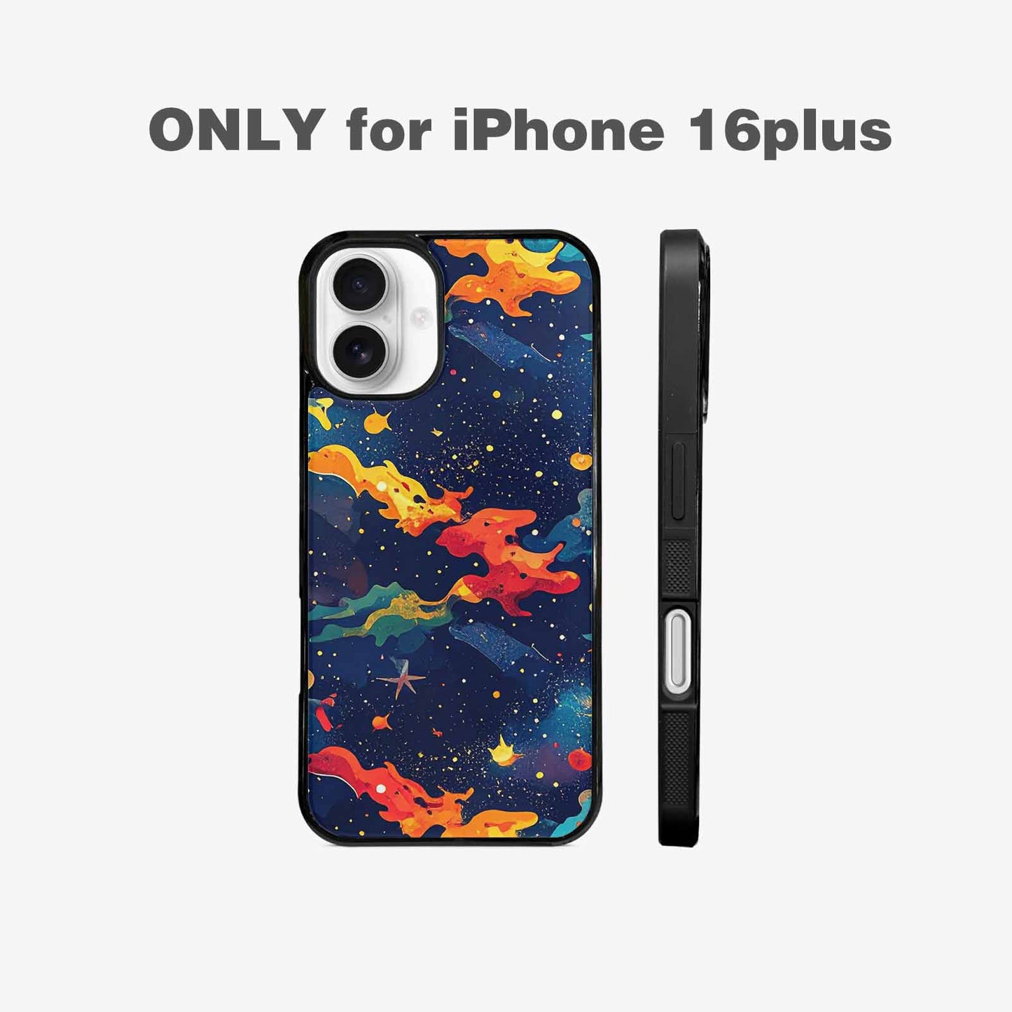 iPhone 16 Plus Case — Cosmic Camo Harmony, Customized Protective Case