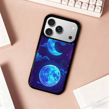iPhone 17 Pro Case — Neon Winter Moon Seamless Cartoon Cute, Custom Made Phone Cover