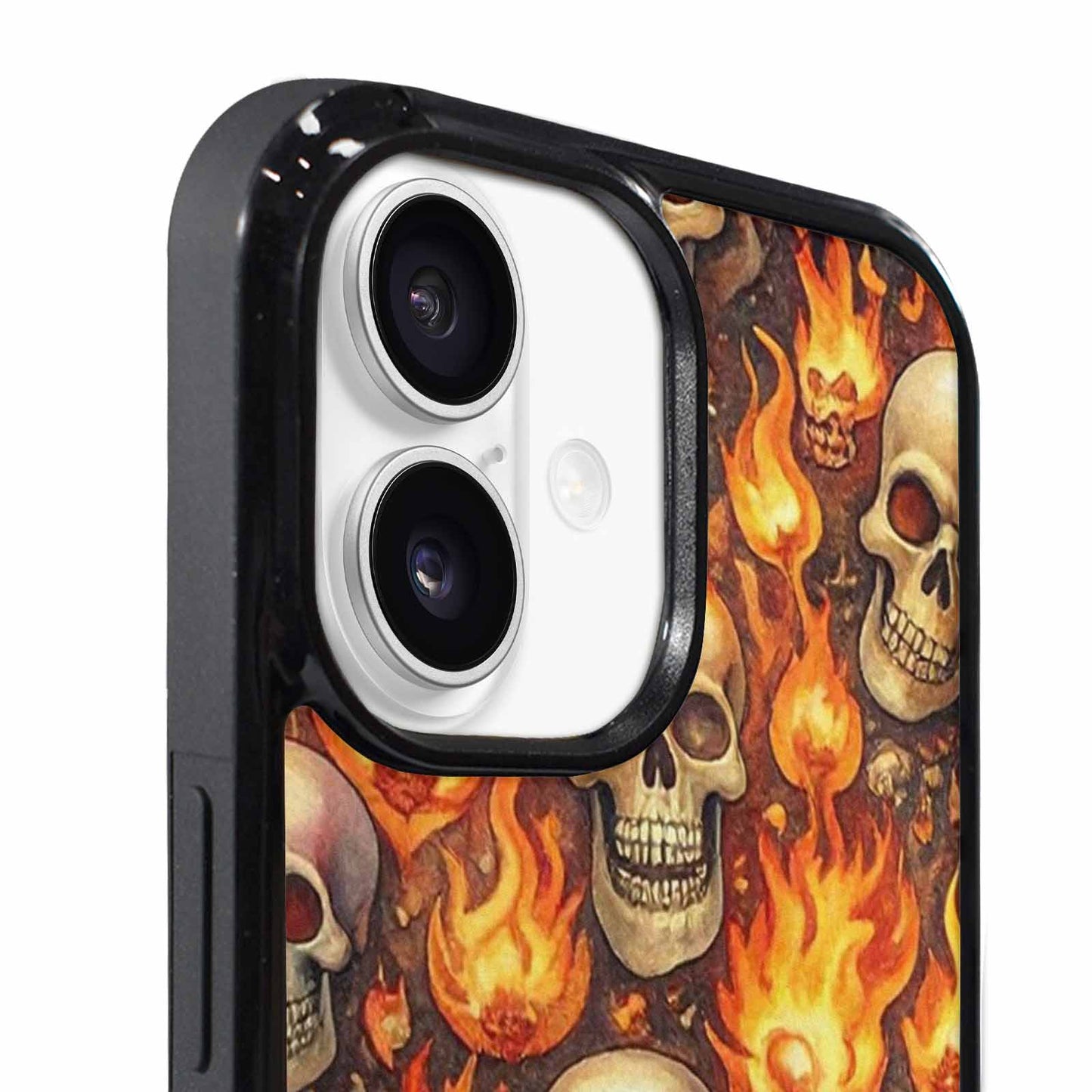 iPhone 17 Case — Skulls Flaming Skulls Small Gothic Skulls, Unique Phone Case Design