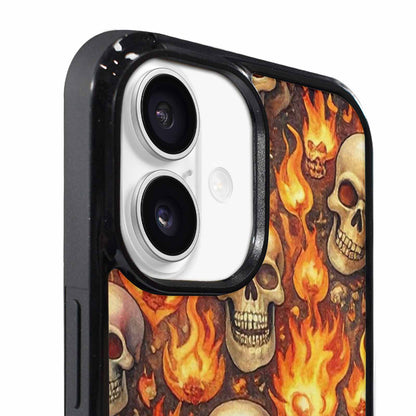iPhone 17 Case — Skulls Flaming Skulls Small Gothic Skulls, Unique Phone Case Design