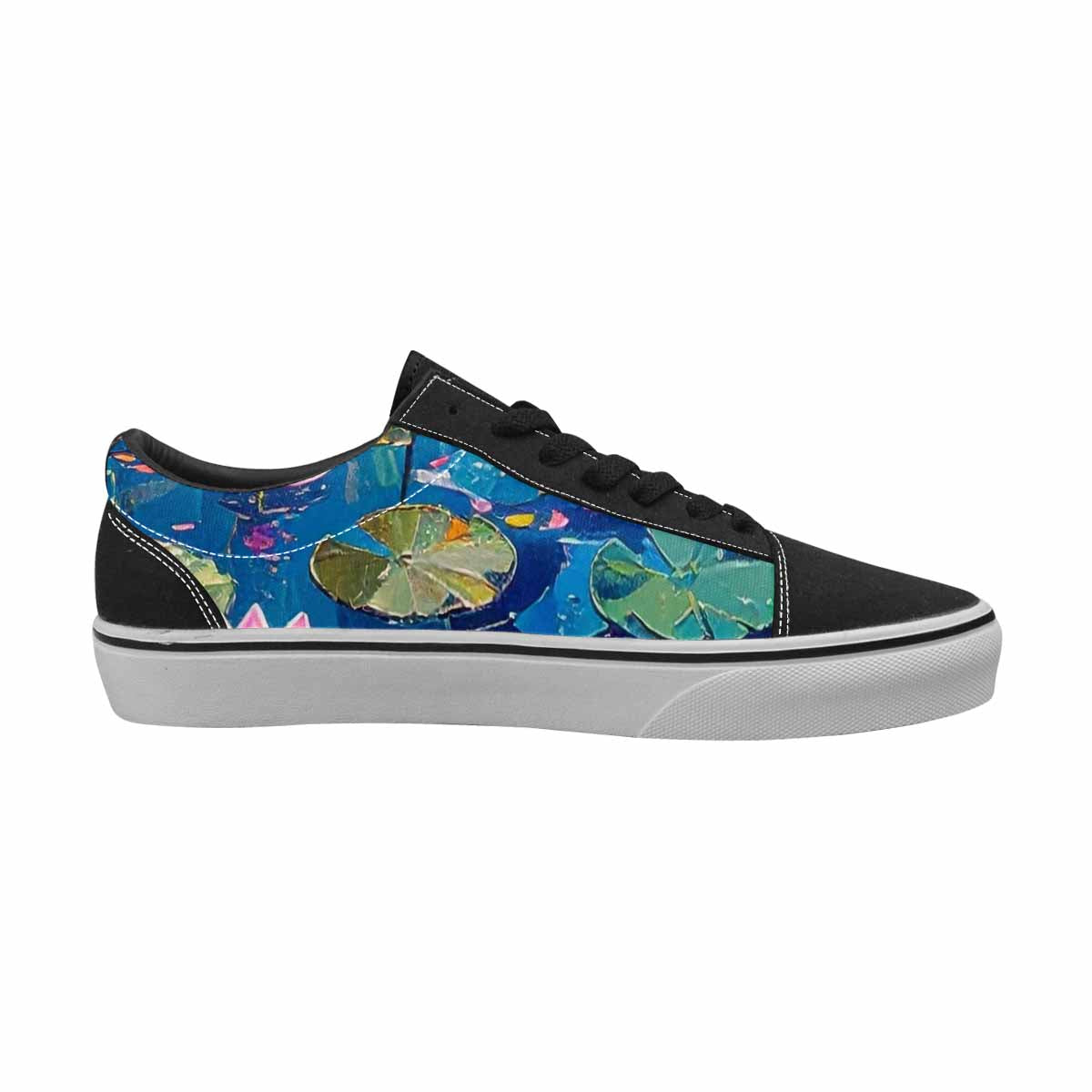 WOMEN'S Full Color Vibrant Monet Lace-Up Canvas Grunge Custom Shoes