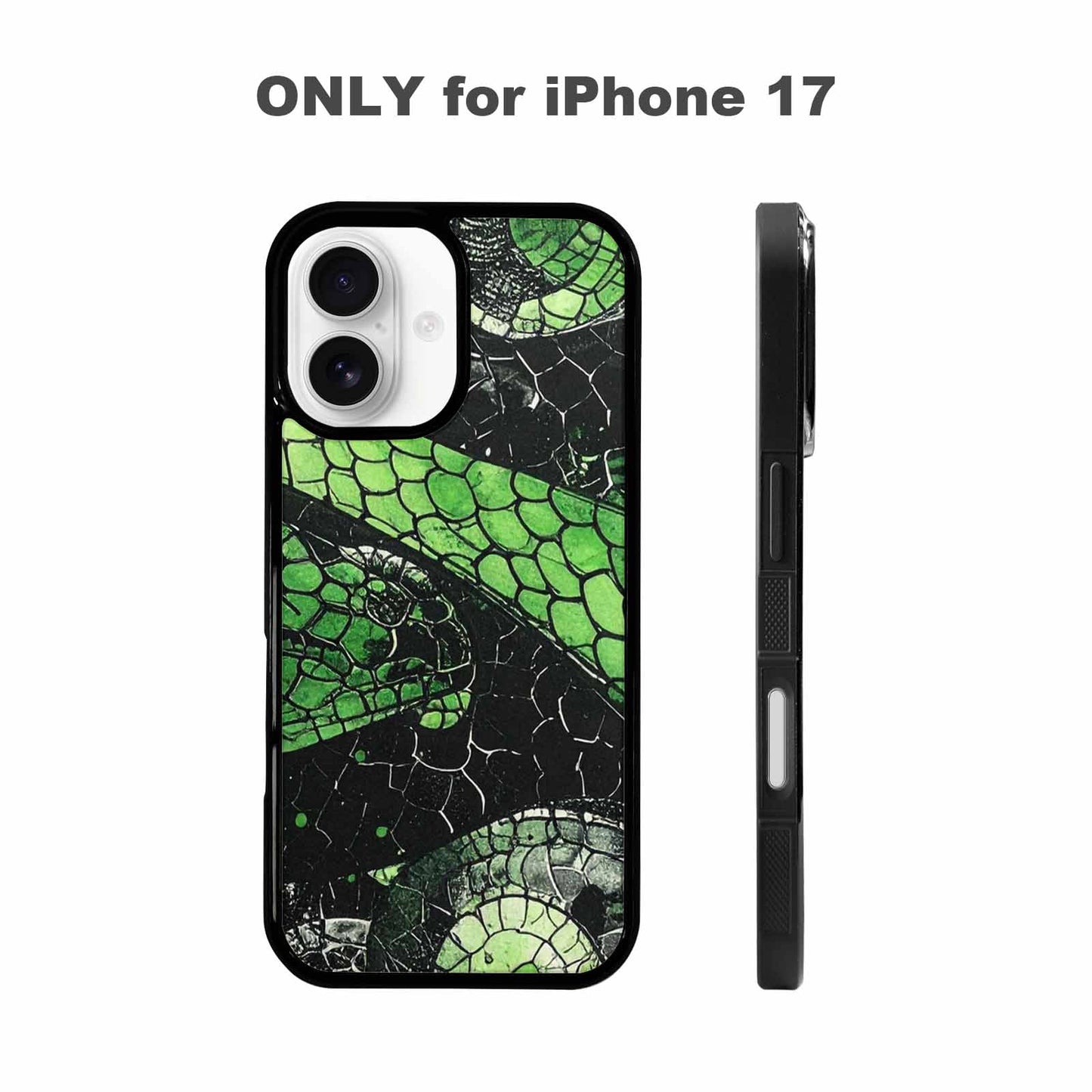 iPhone 17 Case — Black &amp; Green Ink Original Art, Original Design Phone Case