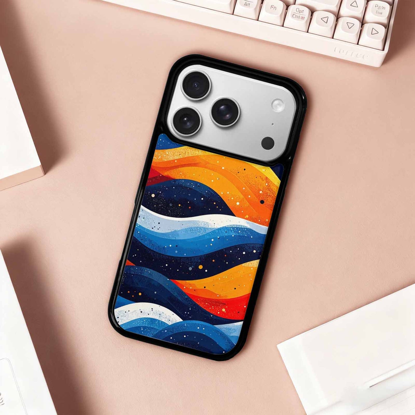 iPhone 17 Pro Case — Glossy Winter Wave Seamless Cartoon Cute, Custom Designed Case Cover