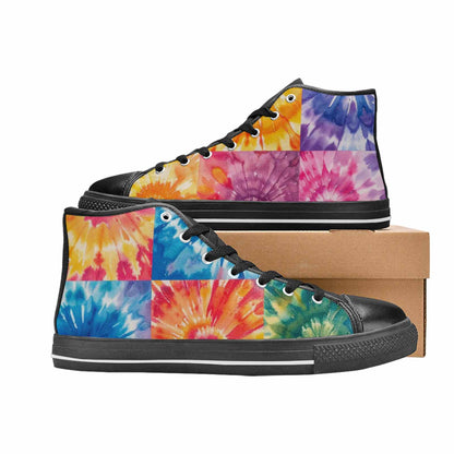MEN'S Tie Dye Swirl High Top Canvas Dark Academia Sneakers