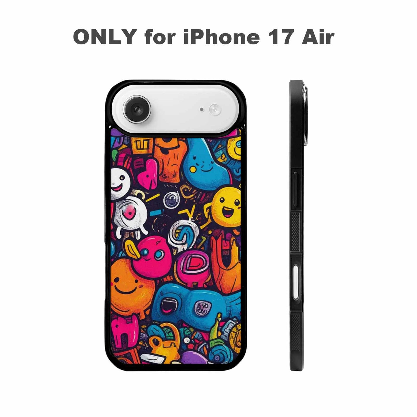 iPhone 17 Air Case — Hand Drawn Icon Doodle Pattern Original, Personalized Phone Case