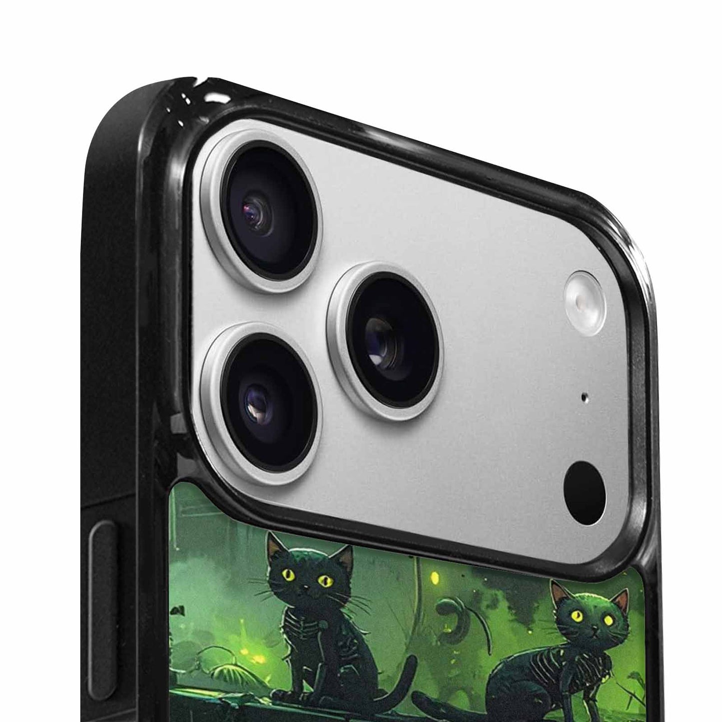 iPhone 17 Pro Max Case — Toxic Melting Skeleton Cats Original Art, Custom Art Phone Cover