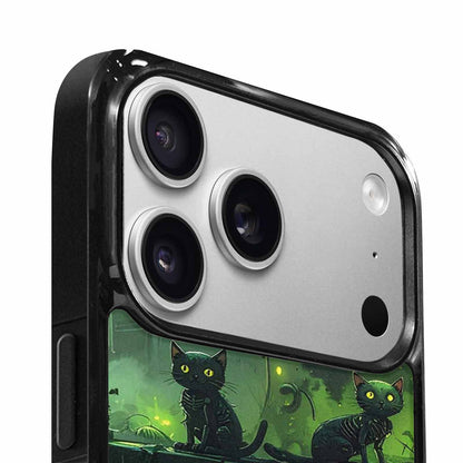 iPhone 17 Pro Max Case — Toxic Melting Skeleton Cats Original Art, Custom Art Phone Cover