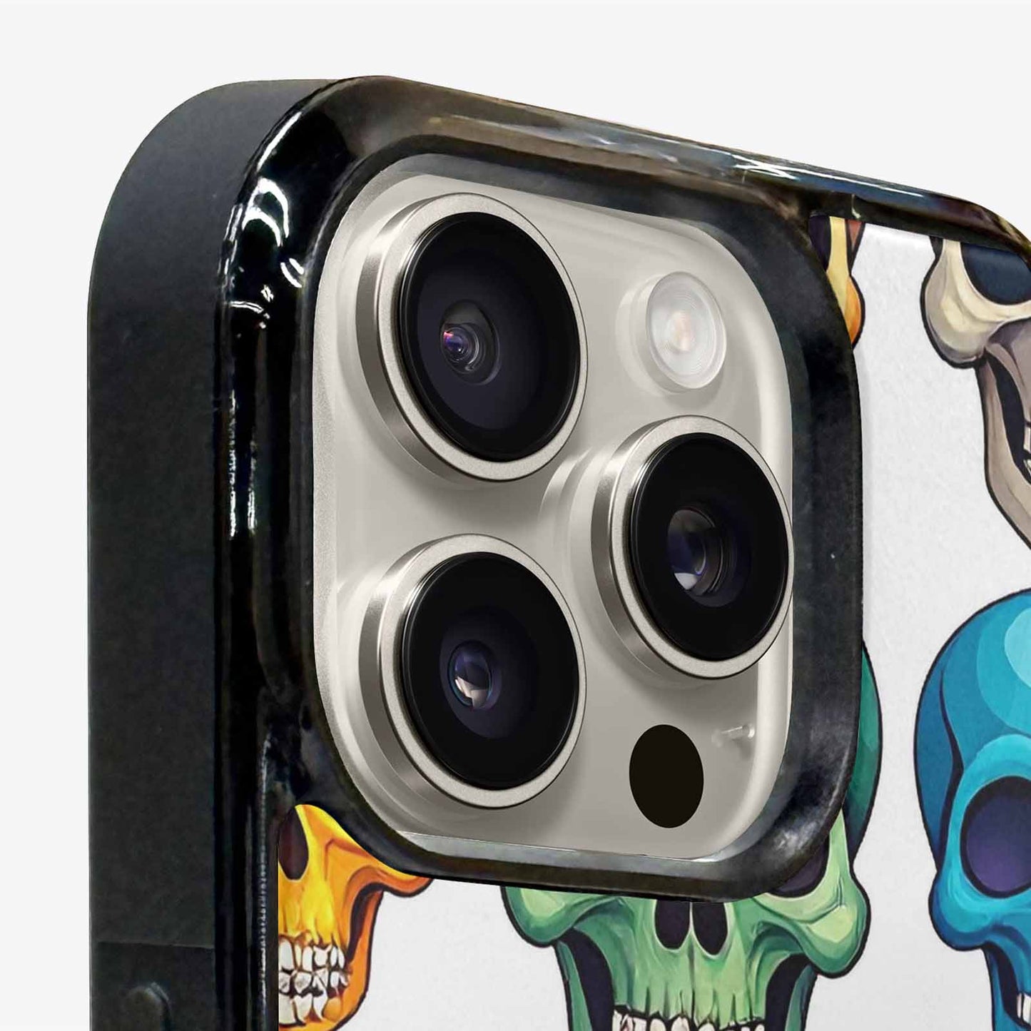 iPhone 15 Pro Max Case — Vibrant Skull Seamless, Customized Protective Case