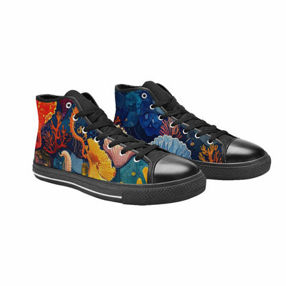MEN'S Fish Scale Coral High Top Canvas Y2K Sneakers