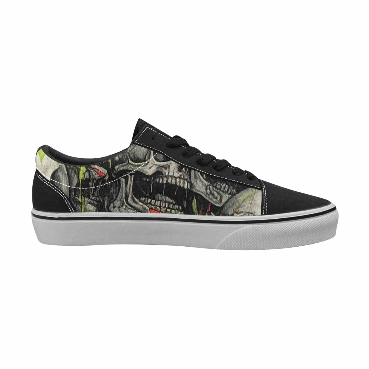 WOMEN'S Rainbow From Skull S Lace-Up Canvas Wallpaper Art Sneakers