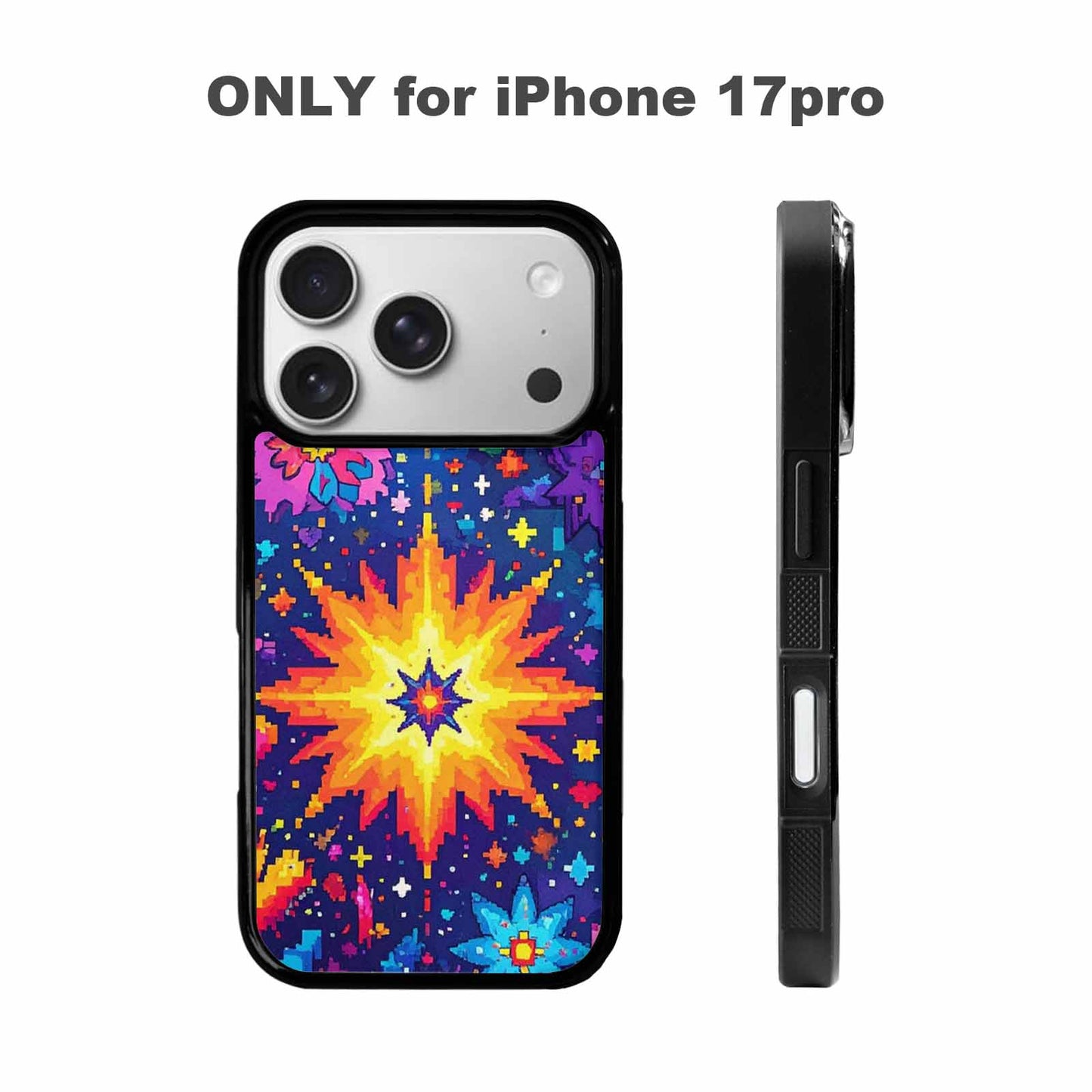 iPhone 17 Pro Case — Pixel Art Bit Burst Pattern Original, Original Design Phone Case