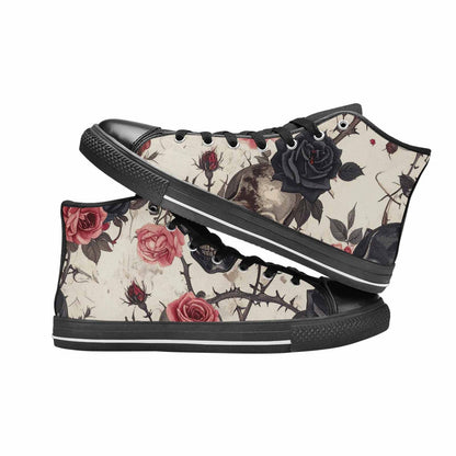 MEN'S Skulls - Roses High Top Canvas Surreal Custom Sneakers