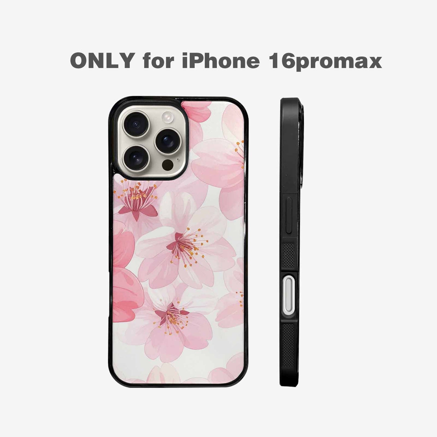 iPhone 16 Pro Max Case — Japanese Cherry Blossom Pattern Sakura Flowers, Customized Protective Case