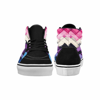 WOMEN'S Genderfluid Flag Color High Top Canvas Neon Fantasy Sneakers