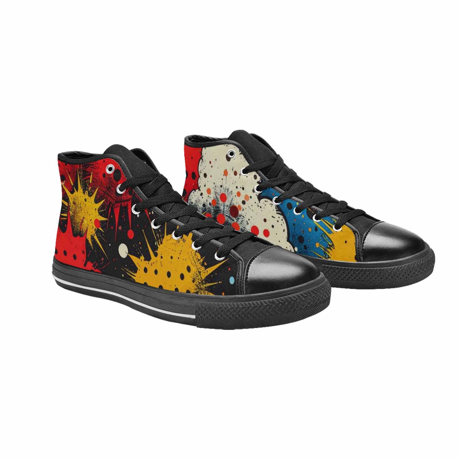 WOMEN'S Comic Book Halftone High Top Canvas Vivid Custom Shoes