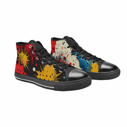WOMEN'S Comic Book Halftone High Top Canvas Vivid Custom Shoes