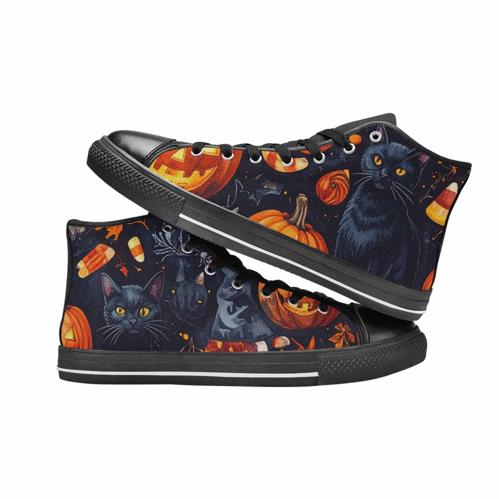 WOMEN'S Halloween High Top Canvas Grunge Custom Sneakers