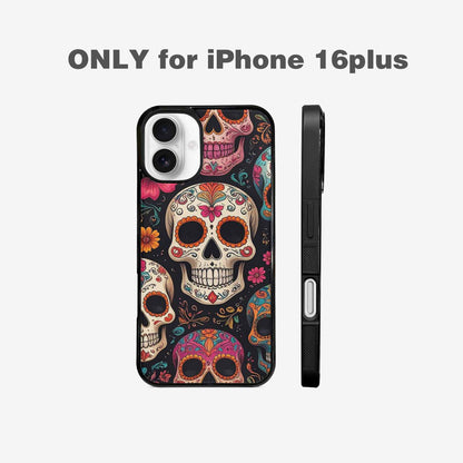 iPhone 16 Plus Case — Dia De Los Muertos Sugar Skull, Custom Print Case Cover