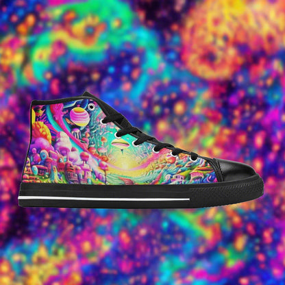 Egyptian Silver Blue Unique WOMEN Bold Art - Freaky Shoes | Custom Art Sneakers