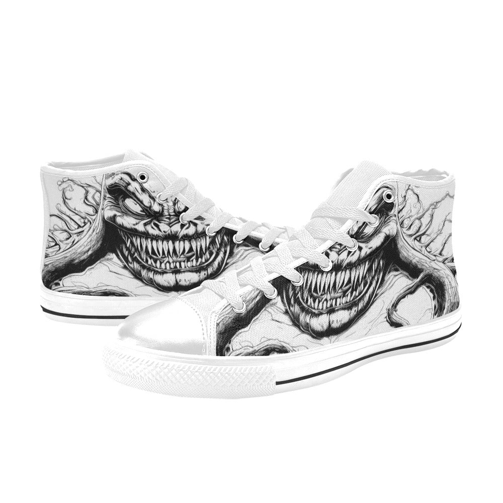 MEN'S Cc Super Human Grey High Top Canvas Cottagecore Custom Shoes