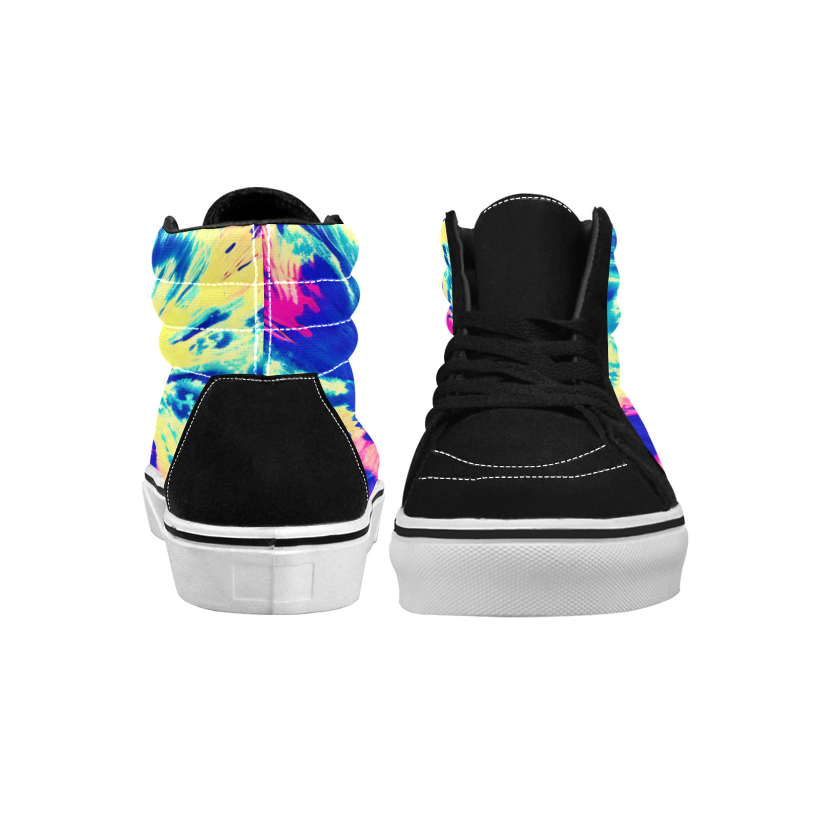 WOMEN'S Tie Dye Splash Retro High Top Skateboarding Vivid Shoes