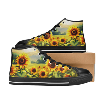 WOMEN'S Sunflowers Art 2 High Top Canvas Aesthetic Shoes