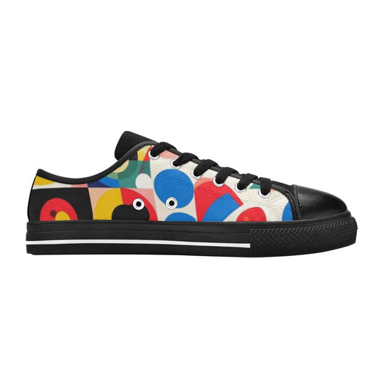 MEN'S 1960S Mod Cartoon Art Canvas Vibrant Chaos Custom Sneakers