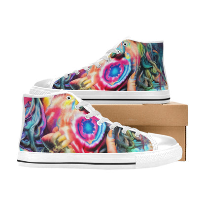 MEN'S Cc Tie Dye Woman High Top Canvas Surreal Custom Shoes