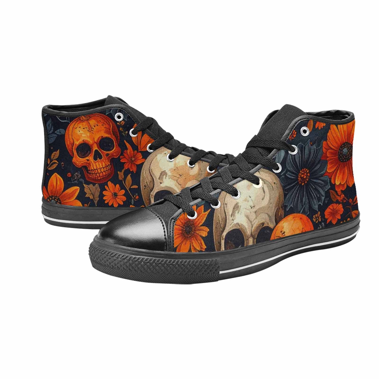MEN'S Skulls - Halloween High Top Canvas Dark Academia Custom Shoes