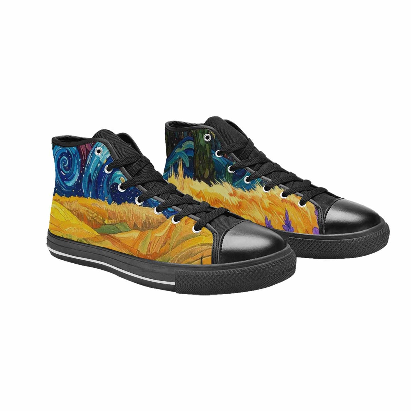 MEN'S Blend All Versions High Top Canvas Wallpaper Art Shoes