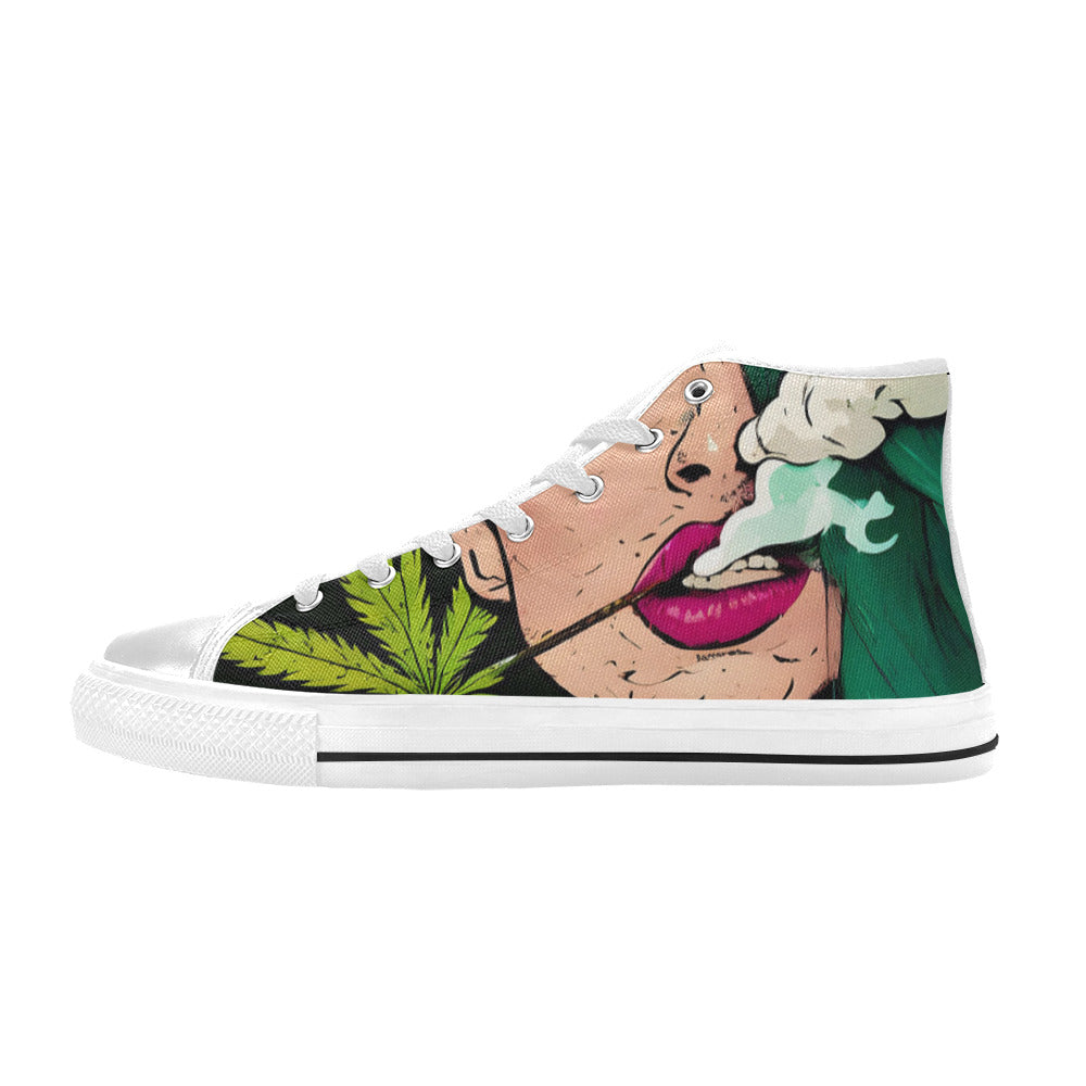 WOMEN'S Cc 420 Woman Weed High Top Canvas Cottagecore Custom Sneakers