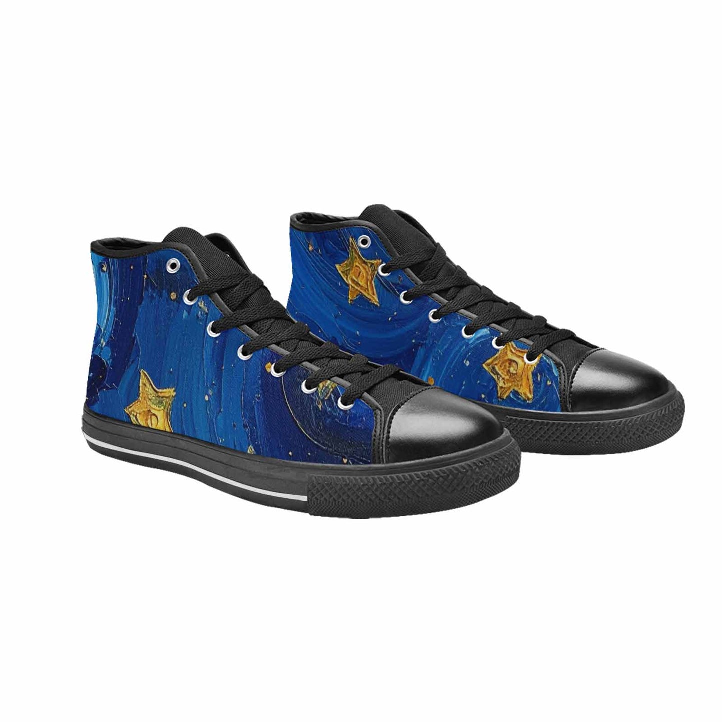WOMEN'S Starry Night Galaxy High Top Canvas Neon Fantasy Sneakers
