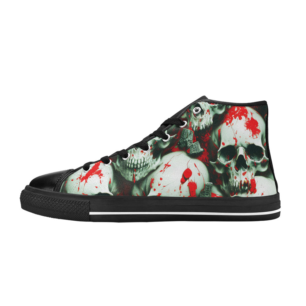 MEN'S Splatter Skulls 4 Men’S High Top Canvas Dark Academia Custom Shoes