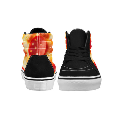 MEN'S Pepperoni Pizza Cheese Closeup High Top Skateboarding Wallpaper Art Shoes