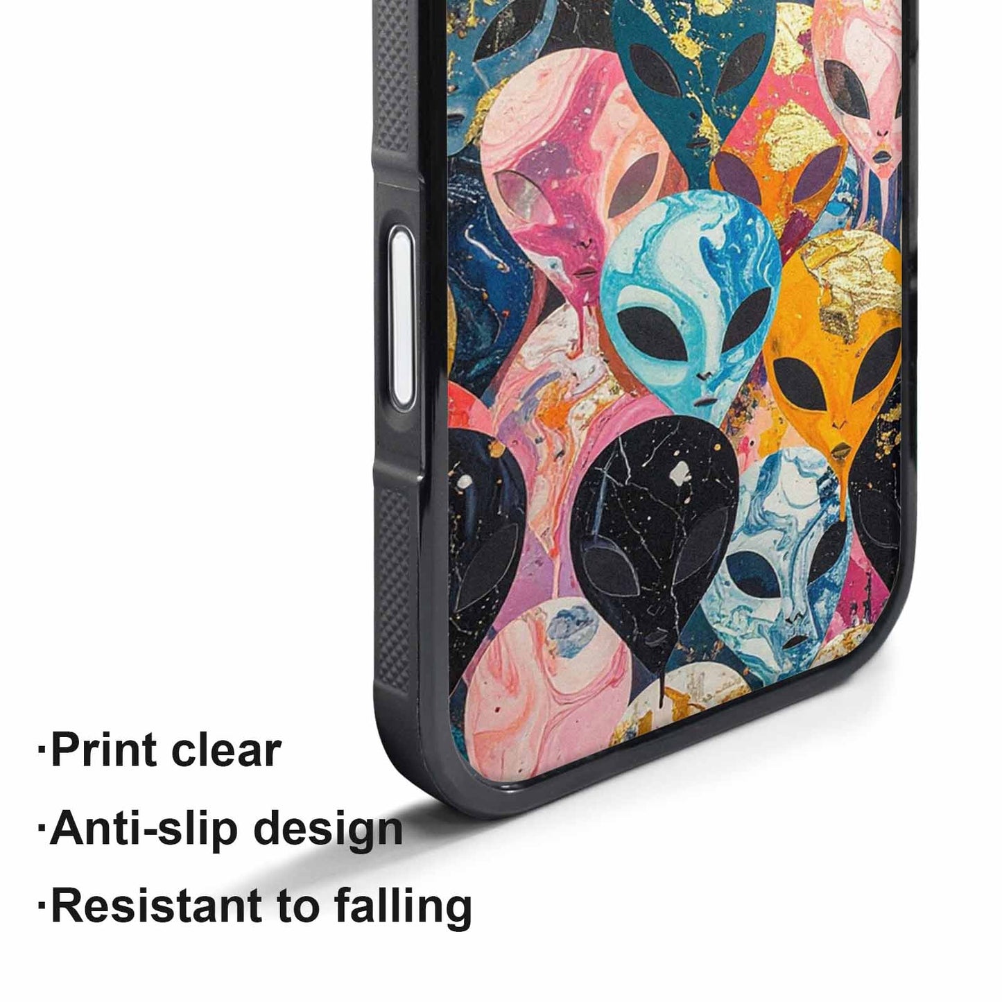 iPhone 17 Pro Max Case — Aliens Marblealiens Pattern Alien Scifi, Custom Printed Phone Case