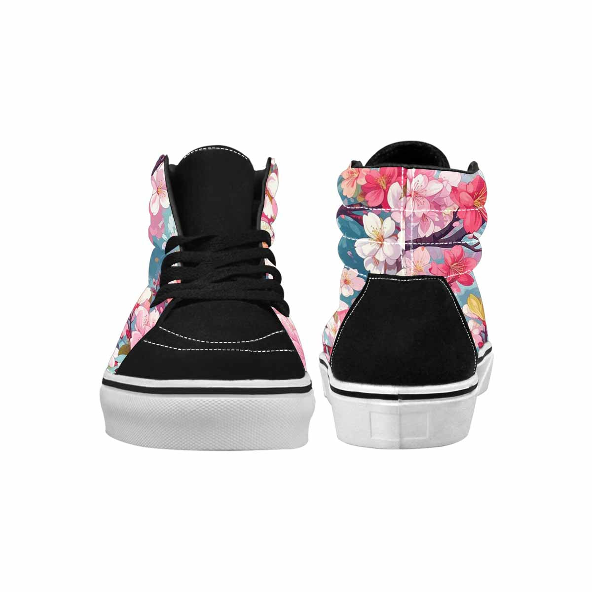 MEN'S Cherry Blossom Branch High Top Canvas Dark Academia Custom Sneakers