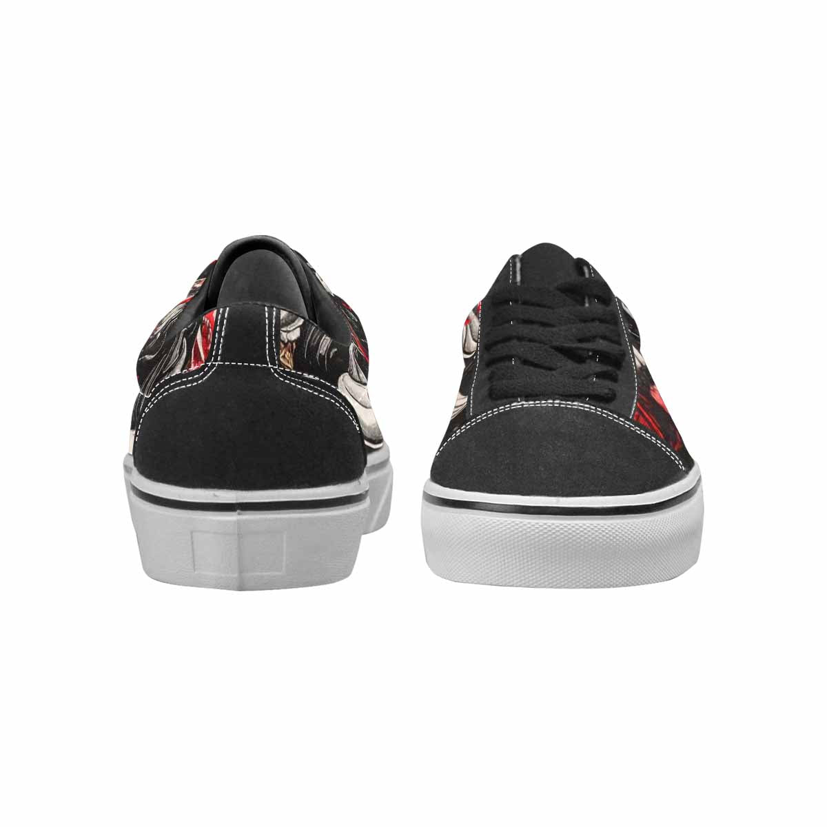 MEN'S Ice Cream Black & Red Ink Canvas Original Design Surreal Original Art Sneakers