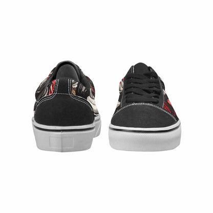 MEN'S Ice Cream Black & Red Ink Canvas Original Design Surreal Original Art Sneakers