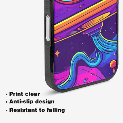 iPhone 16 Plus Case — Alien Ufo Cartoon Art Pattern Groovy, Custom Phone Case