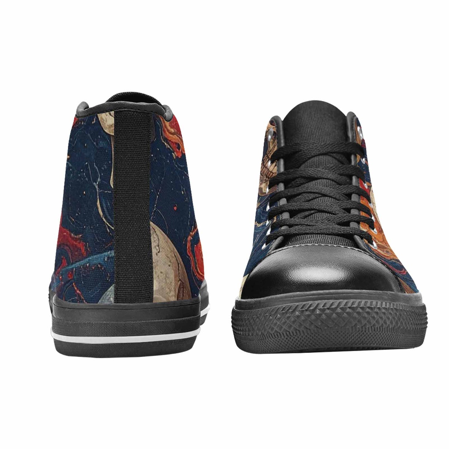 MEN'S Marble Skull High Top Canvas Neon Fantasy Custom Shoes