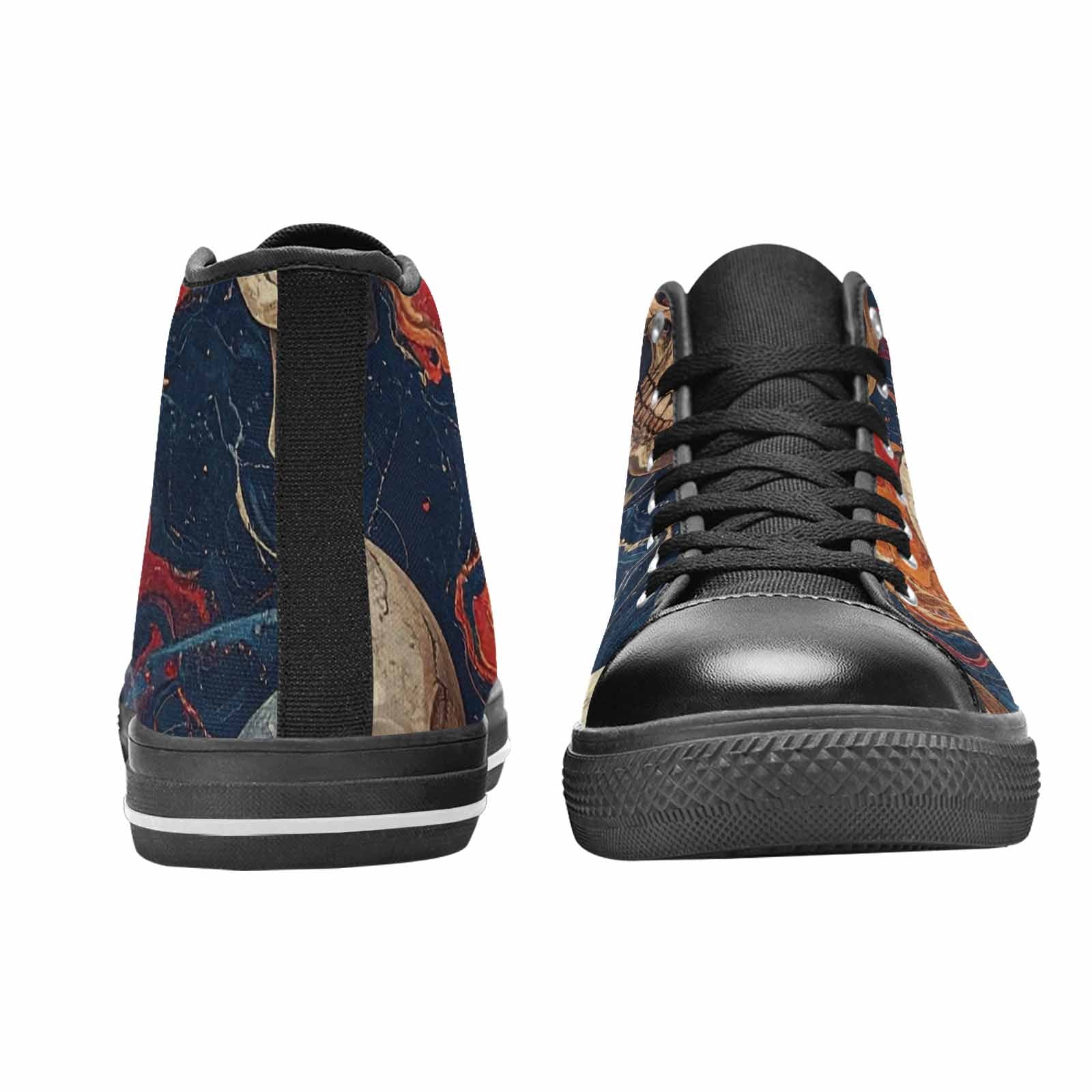 MEN'S Marble Skull High Top Canvas Neon Fantasy Custom Shoes