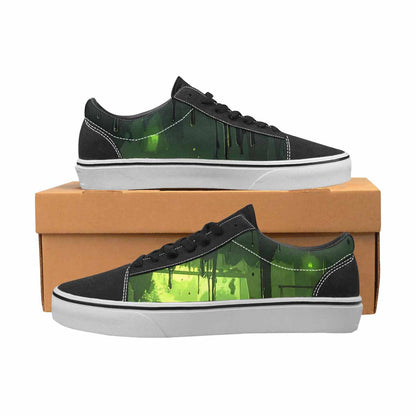 WOMEN'S Toxic Melting Skeleton Cats Lace-Up Canvas Surreal Shoes