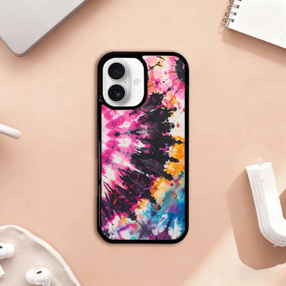 iPhone 17 Case — Tie Dye Swirls Black Tie Dye, Custom Printed Phone Case