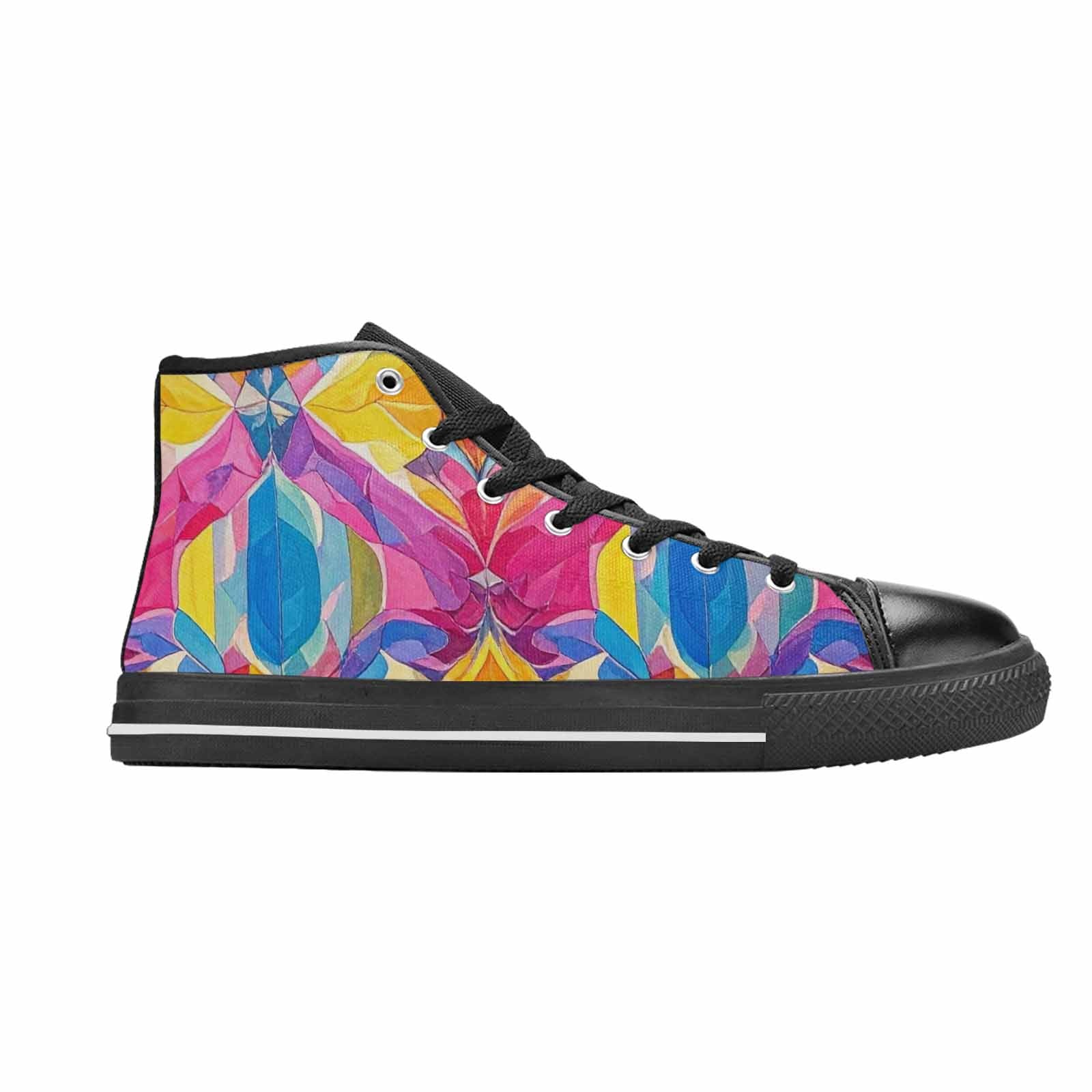 MEN'S Pansexual Flag Color High Top Canvas Aesthetic Custom Sneakers