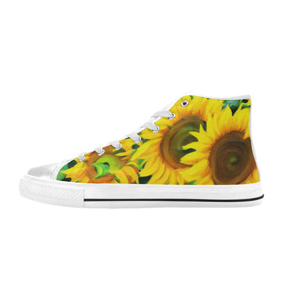 MEN'S Sunflowers Art Men’S High Top Canvas Vivid Custom Sneakers