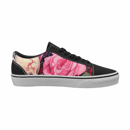 WOMEN'S Skulls Roses Skulls Roses Lace-Up Canvas Neon Fantasy Custom Shoes